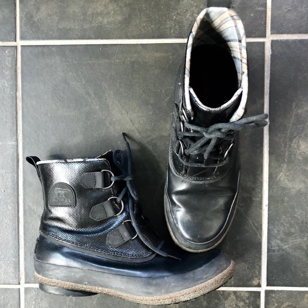 SOREL lace up rain boots